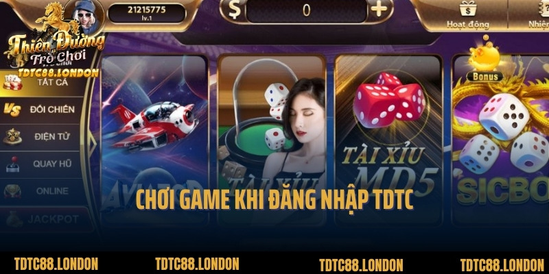 Chơi game khi đăng nhập TDTC